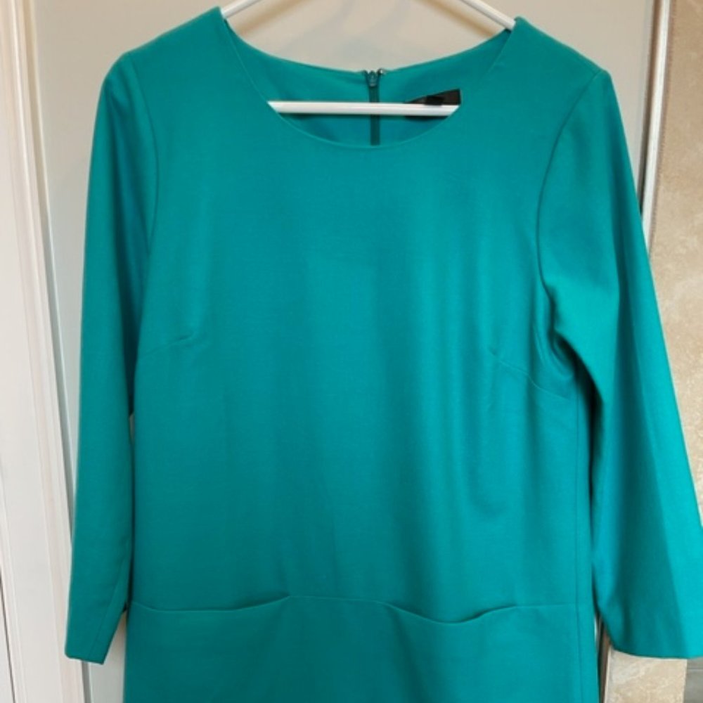 J. Crew Jules Wool Blend Shift Dress in Teal